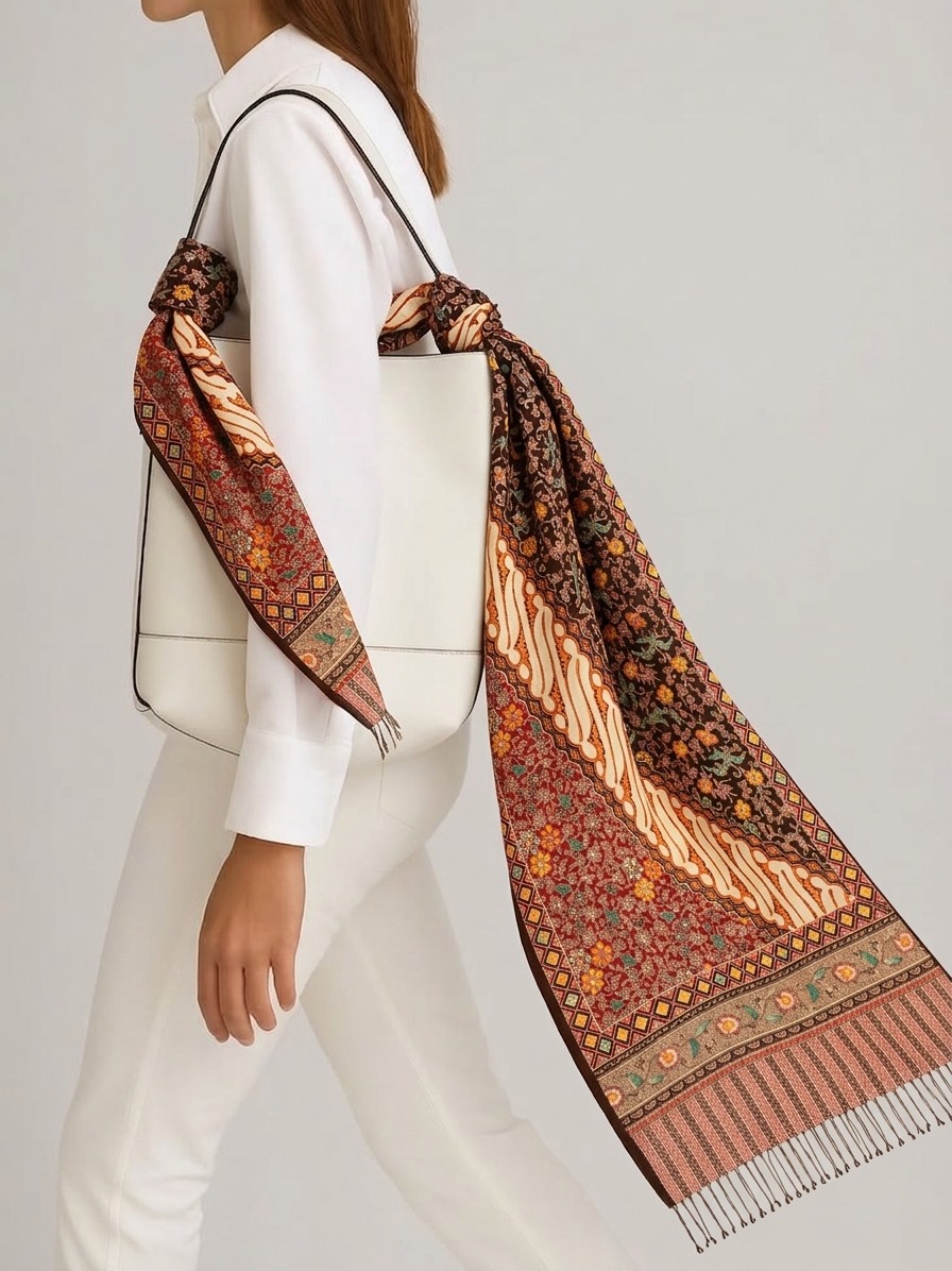 Batik Scarves in SILK Size 55x200Cm