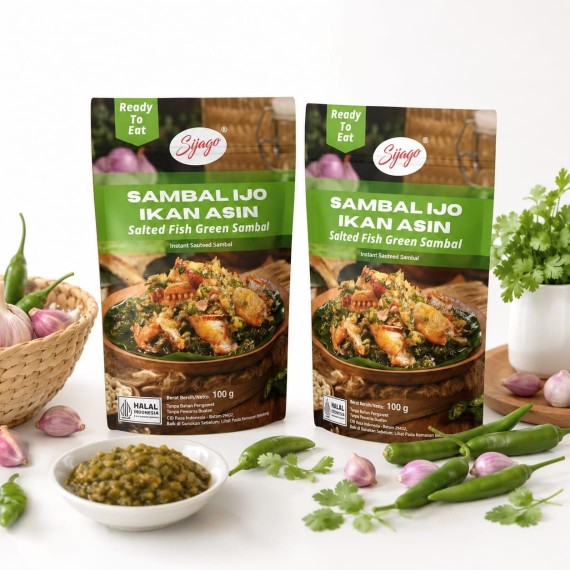 Salted Fish Green Sambal (Sambal Ijo Ikan Asin 100 gram)