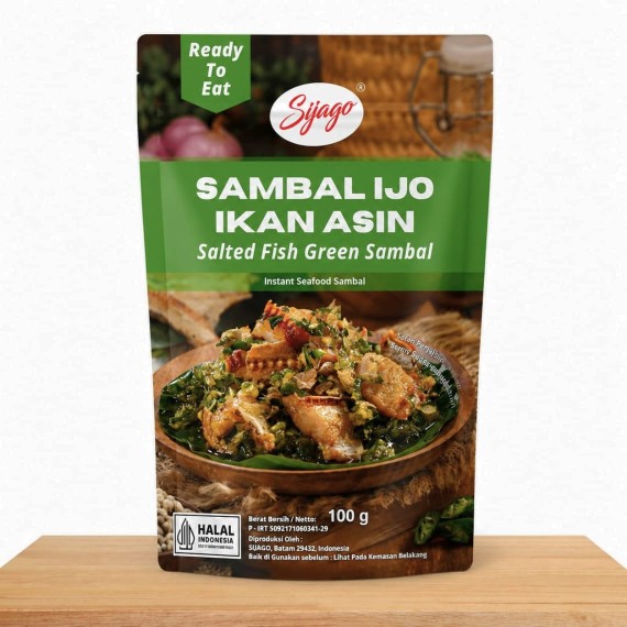 Salted Fish Green Sambal (Sambal Ijo Ikan Asin 100 gram)