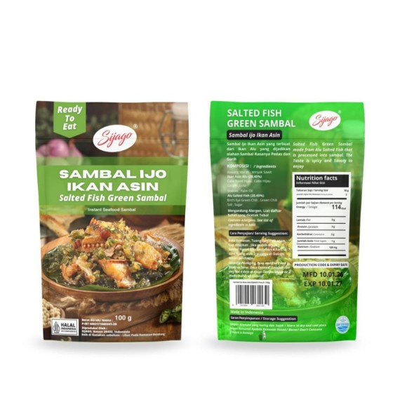 Salted Fish Green Sambal (Sambal Ijo Ikan Asin 100 gram)