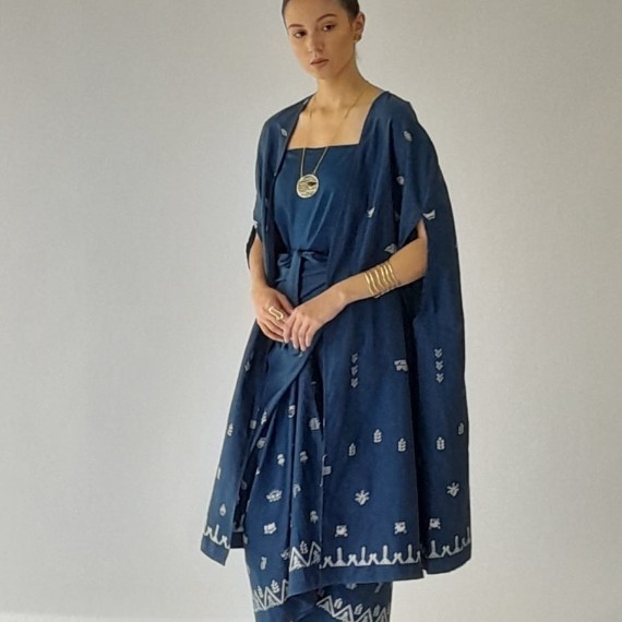 NDT Soloputri Abaya Batik - Natural Dyed - Manual Embroidery