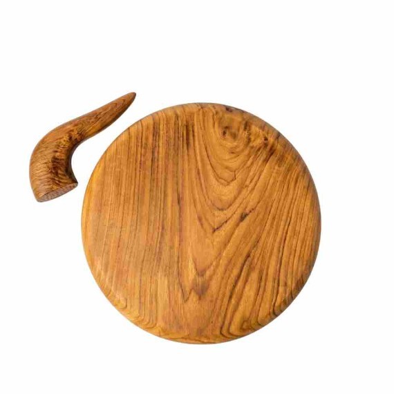 Teak Wood Mortar and Pestle (Cowek Kayu Jati)