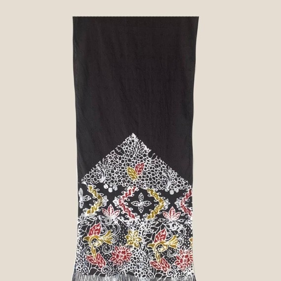 Rolla Handwoven Natural Fabric Batik Tobacco Coffee Motif