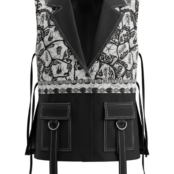 Ready To Wear (RTW) Vest Batik Papua - Black
