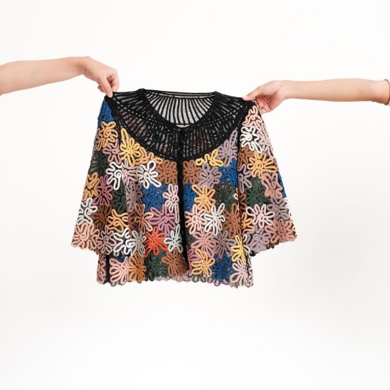 Coral Cardigan Black Mix Sulam Usus