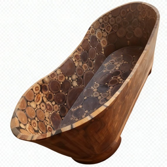 Resin Wood Coin Bathtub