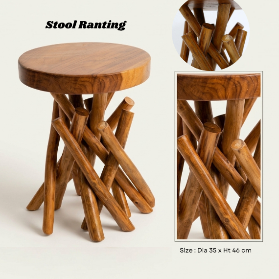 Rustic Branch Wood Stool