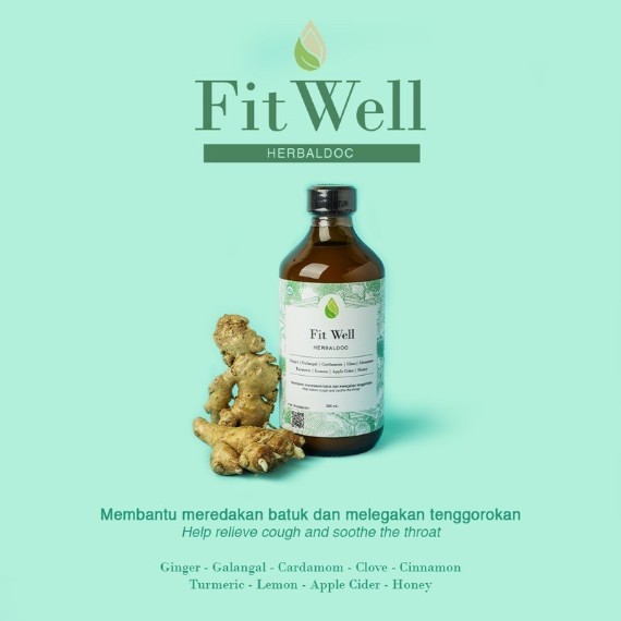 Herbaldoc - Fit Well (Herbal Remedy with Kencur, Ginger, Lemon, Turmeric, Cinnamon, etc)