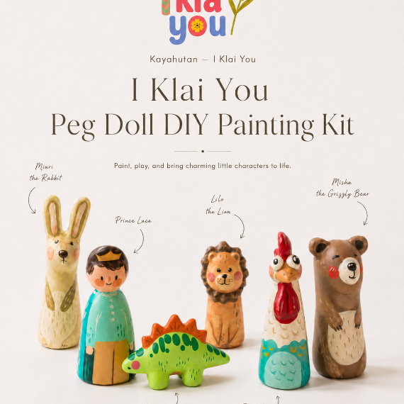 I Klai You DIY Painting Kit Clay Peg Doll