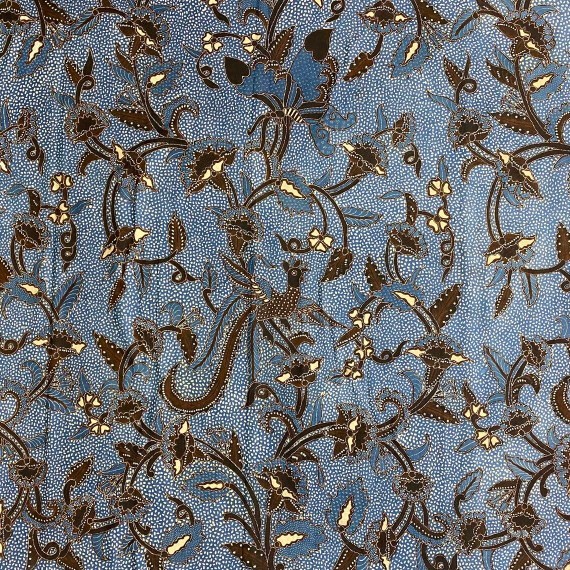 Hand-Drawn Batik Fabric Dyed with Natural Colors
