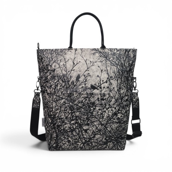 Foldover Crossbody Tote Bag with The "Side by Side" Original Illustration