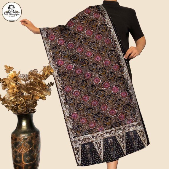 Hand-Drawn Batik Long Fabric - Gusti Putri Motif (+Shawl)