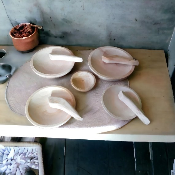 Wood Mortar And Pestle